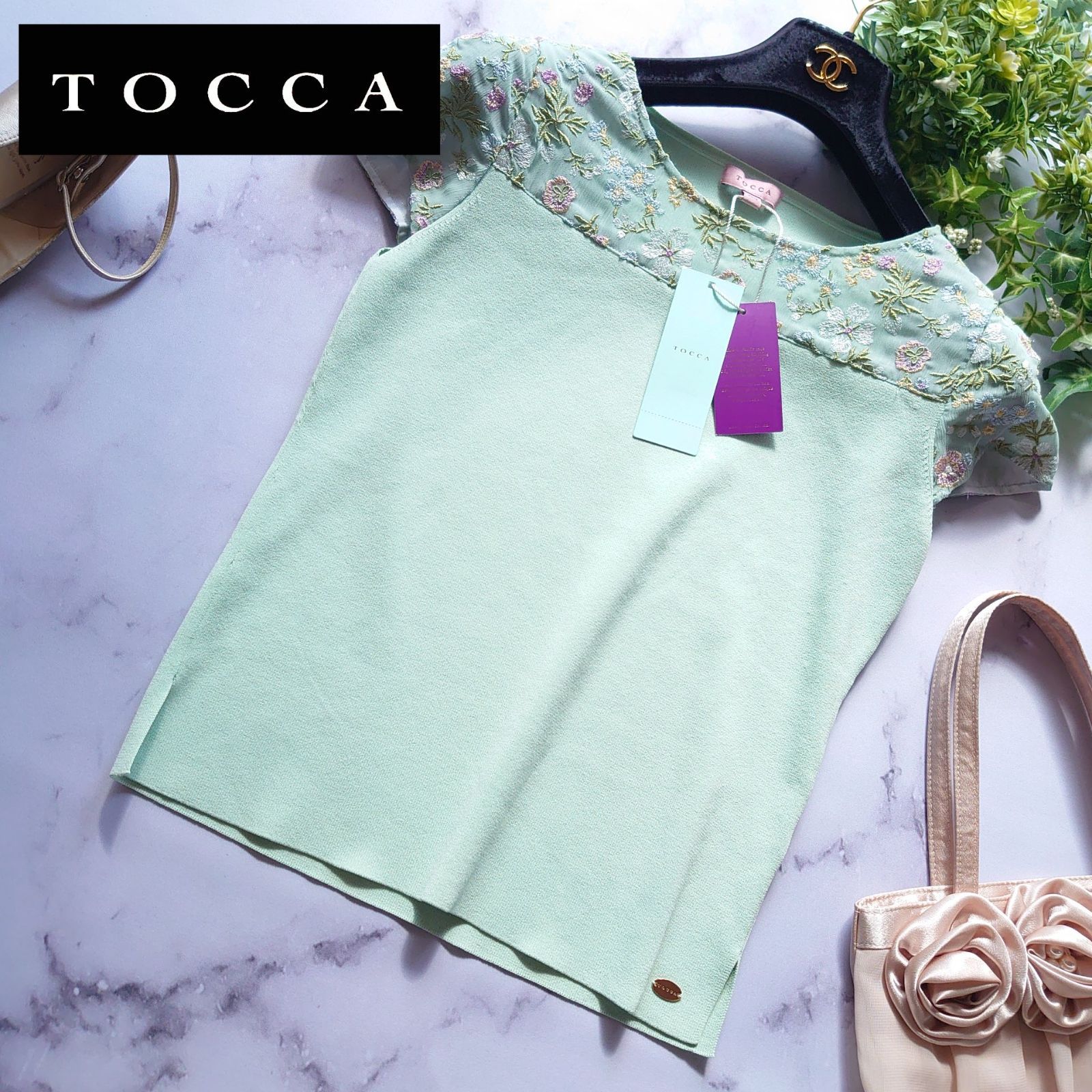 21 SS トッカ 花柄刺繍 WOODHAM KNIT カットソー XS