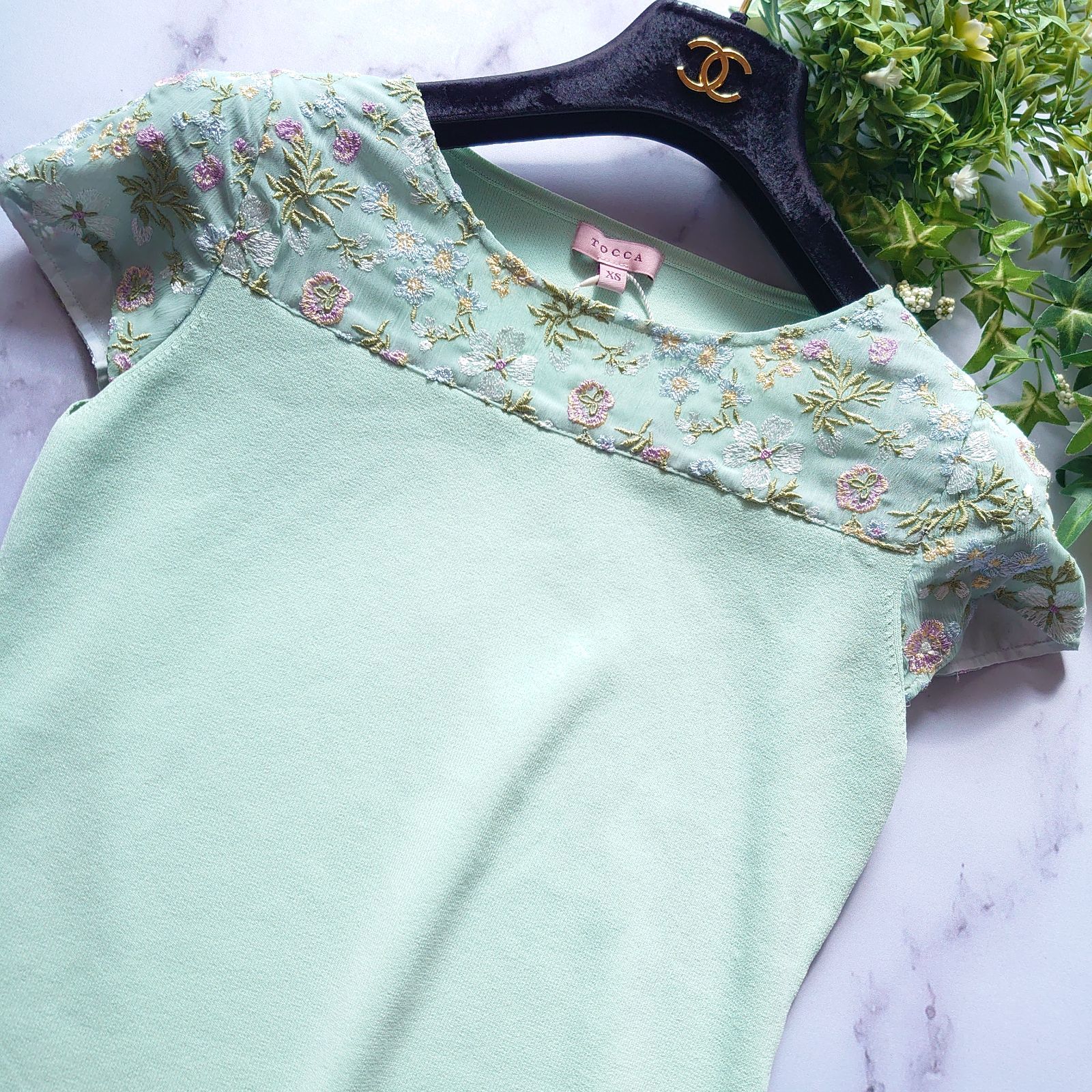 21 SS トッカ 花柄刺繍 WOODHAM KNIT カットソー XS