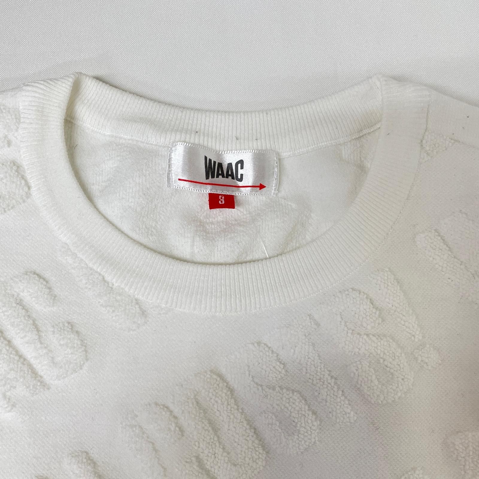 中古 レディース ワック WAAC ニット 3(L) ホワイト 白 半袖クルー