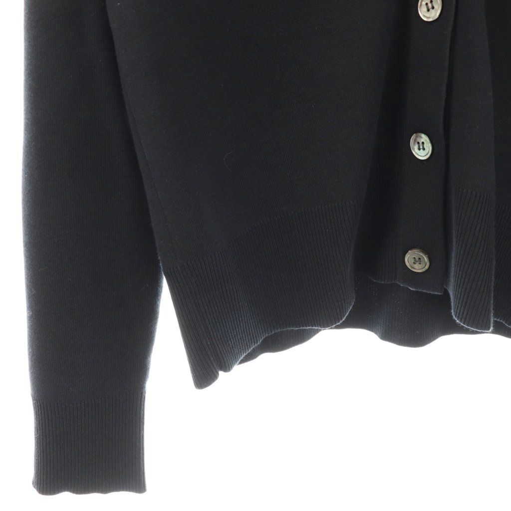 エブール ebure シルクコットンVネックカーディガン 長袖 ニット 黒