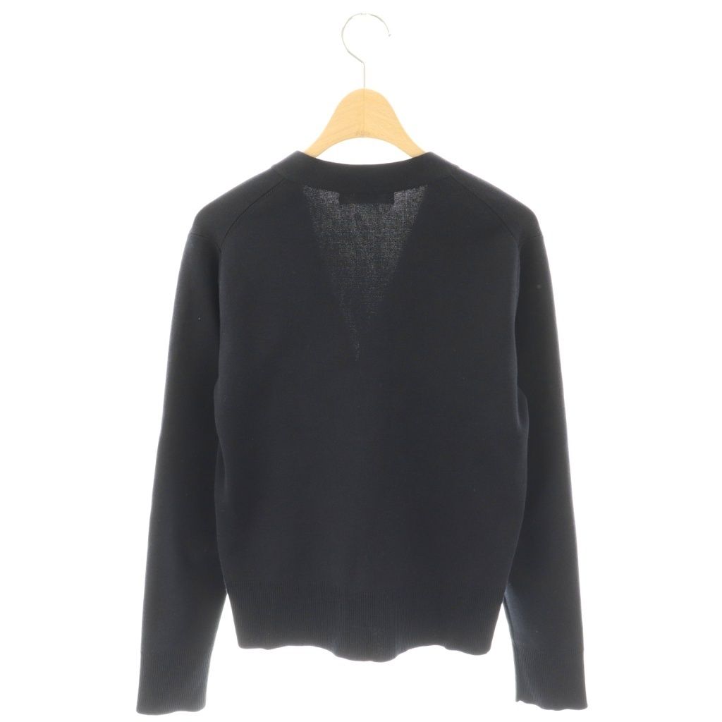 エブール ebure シルクコットンVネックカーディガン 長袖 ニット 黒