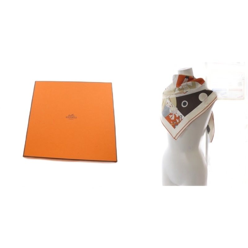 エルメス HERMES スカーフ カレ90 CA DECOIFFE! サ・デコワフ シルク