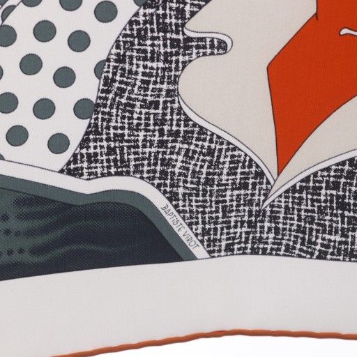 エルメス HERMES スカーフ カレ90 CA ! サ デコワフ シルク ホワイト YO 12 OH