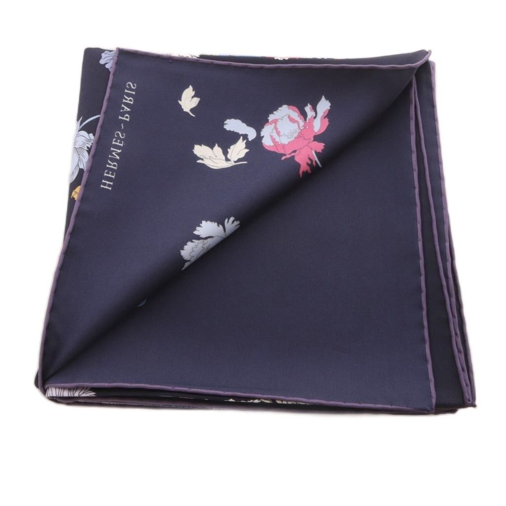  エルメス HERMES スカーフ カレ90 ROBE LEGERE ローブ レジェール シルク ネイビー YO 14 OH バンダナ スカーフ 小物