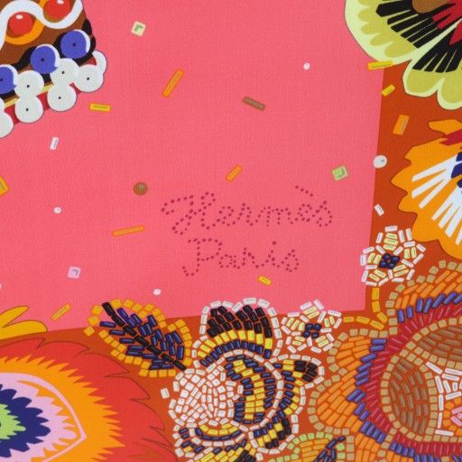 エルメス HERMES スカーフ カレ90 COSTUME DE FETE コスチューム ドゥ フェット シルク ピンク YO 17 OH