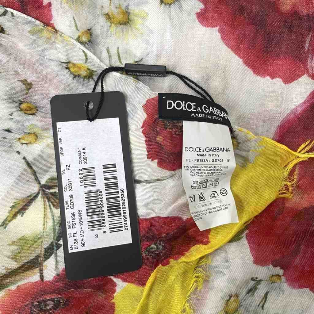美品本物ドルチェアンドガッバーナDOLCE&GABBANA柄マフラーストール アンドドルチェ&ガッバーナ ドルガバ & DOLCE&GABBANA 花柄 ストール