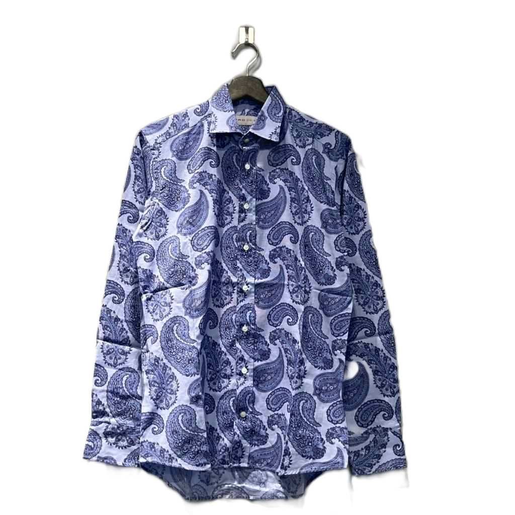 エトロ ETRO ドレスシャツ ペイズリー柄 長袖 38 紫 パープル - メルカリ