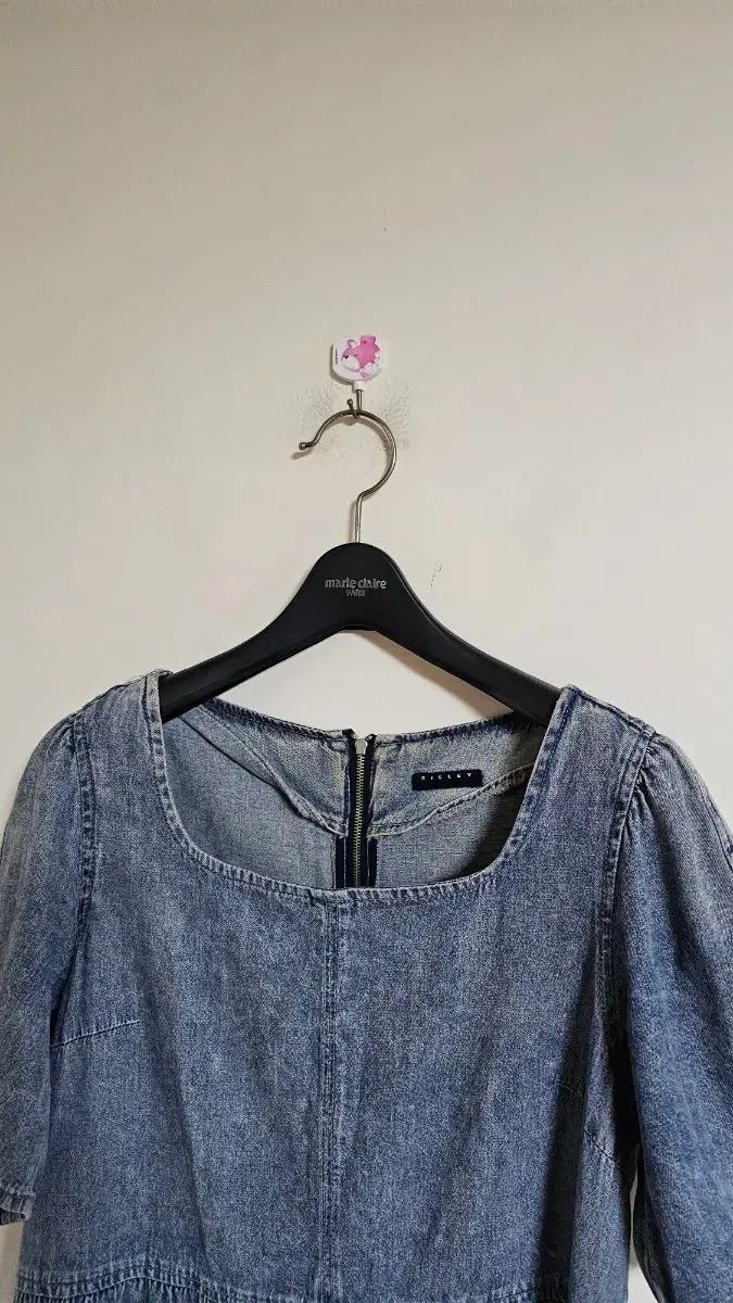 シスレー スクエアネック スリット デニムONE PIECE 1219