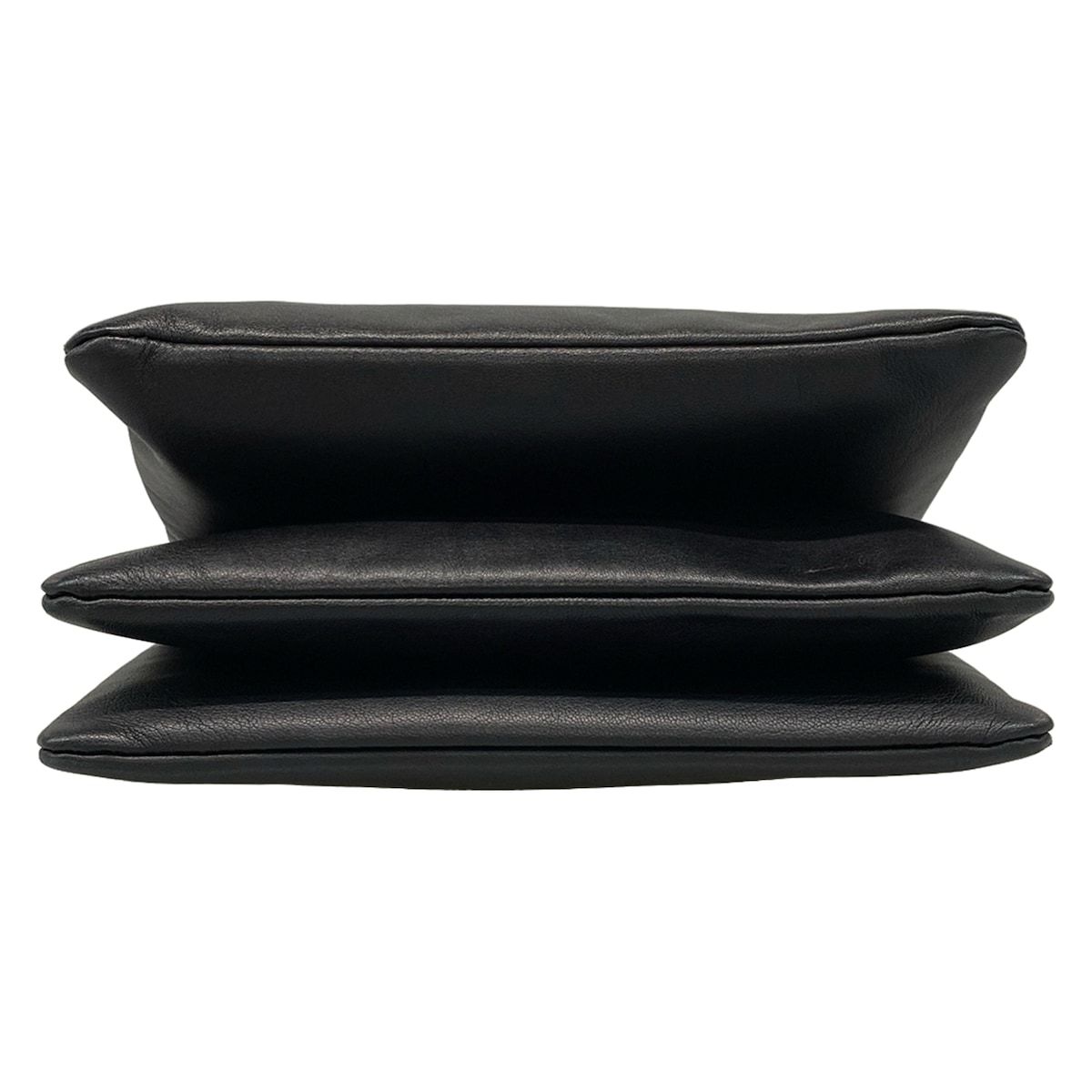 CELINE(セリーヌ) ショルダーバッグ トリオラージ 黒 レザー - メルカリ