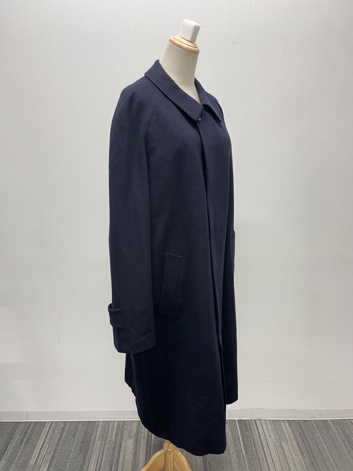 CS2052 アクアスキュータム ロングコート ネイビー 40 カシミヤ ウール