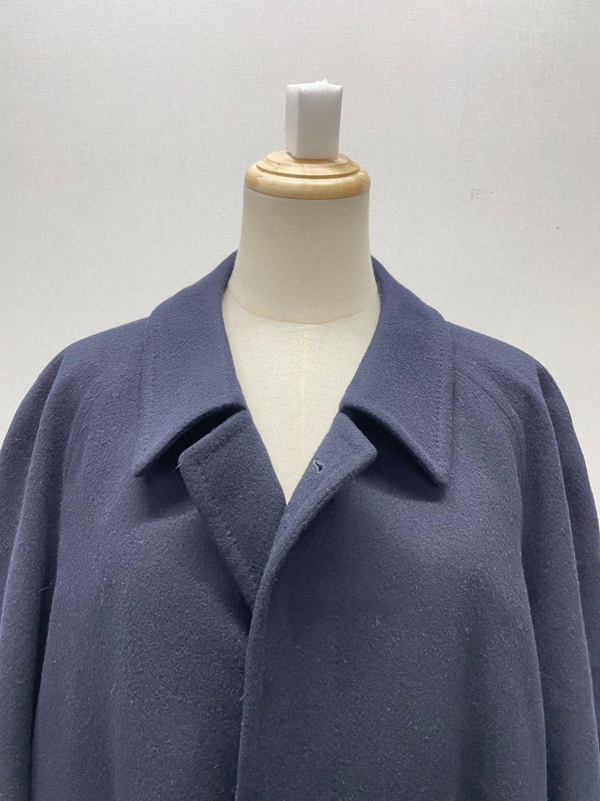 CS2052 アクアスキュータム ロングコート ネイビー 40 カシミヤ ウール