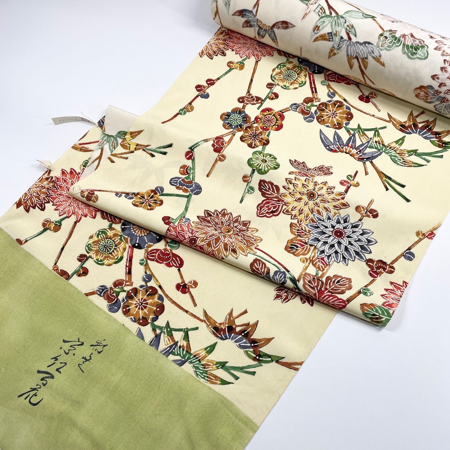 小紋 京紅百花 着尺 反物 1本 正絹 着物 同梱 リメイク用 和裁 N 036