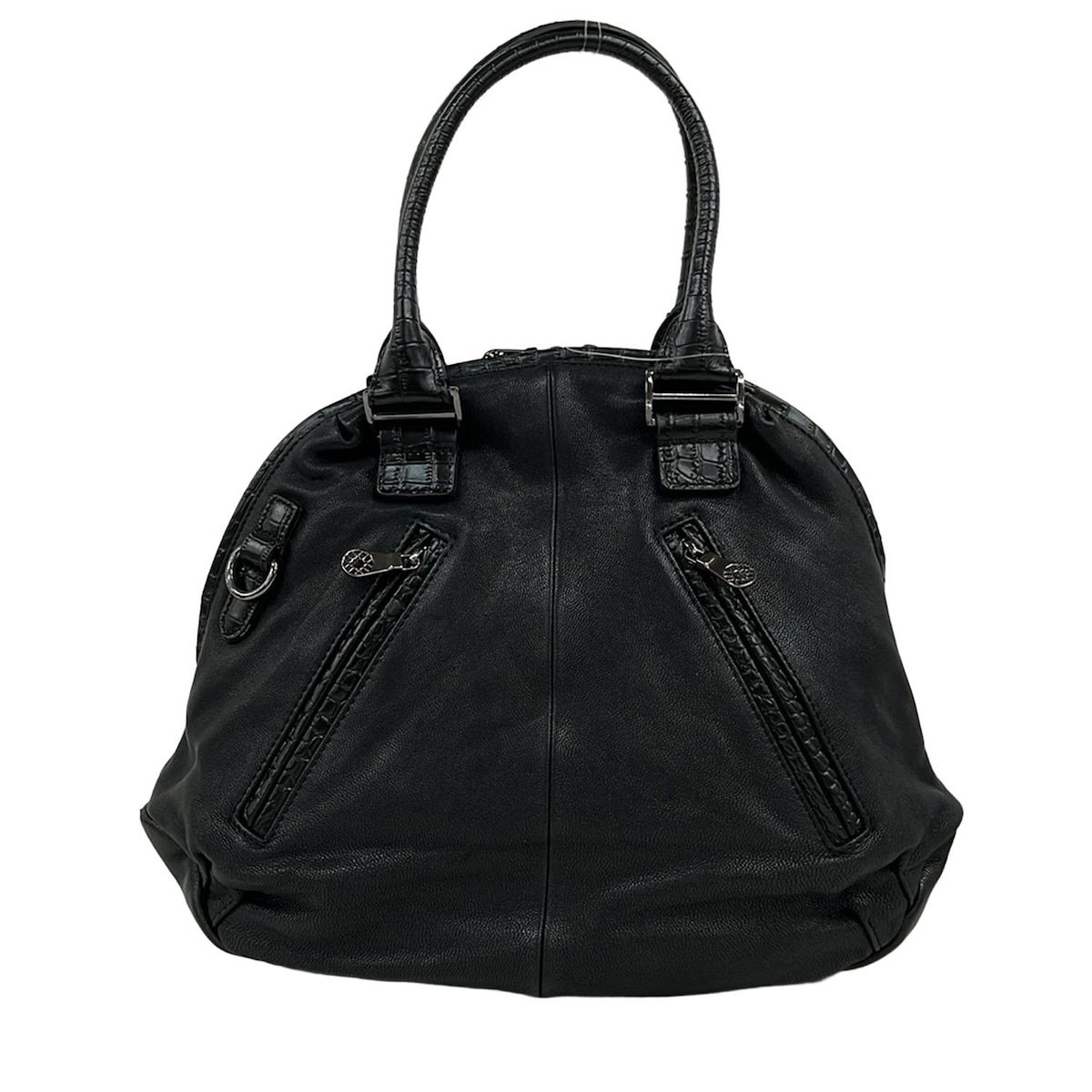 muta(ムータ) ハンドバッグ - 黒 スパンコール レザー - メルカリ