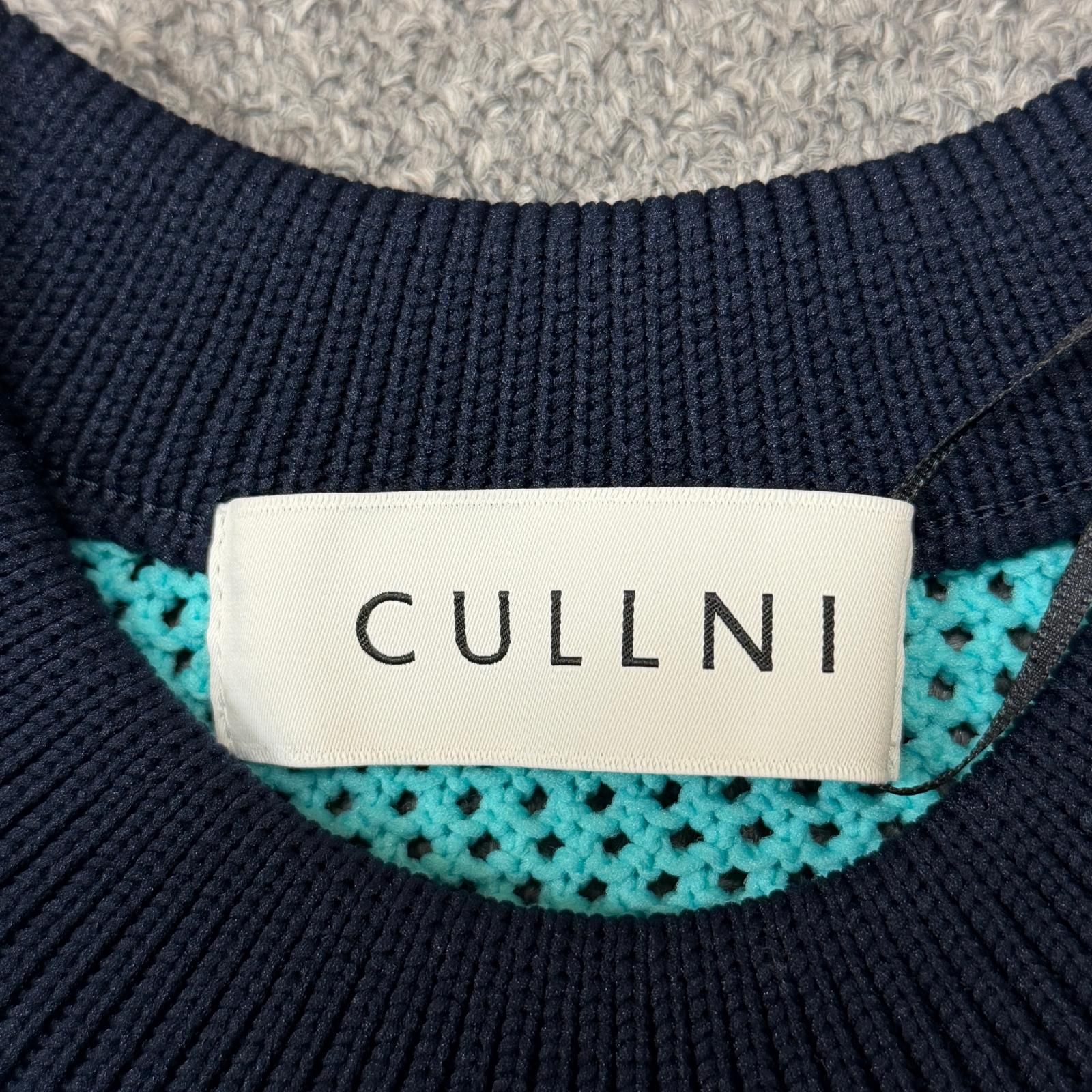 参考上代29700円 未使用 CULLNI 25SS Bi Color Mesh Knit Short Sleeve
