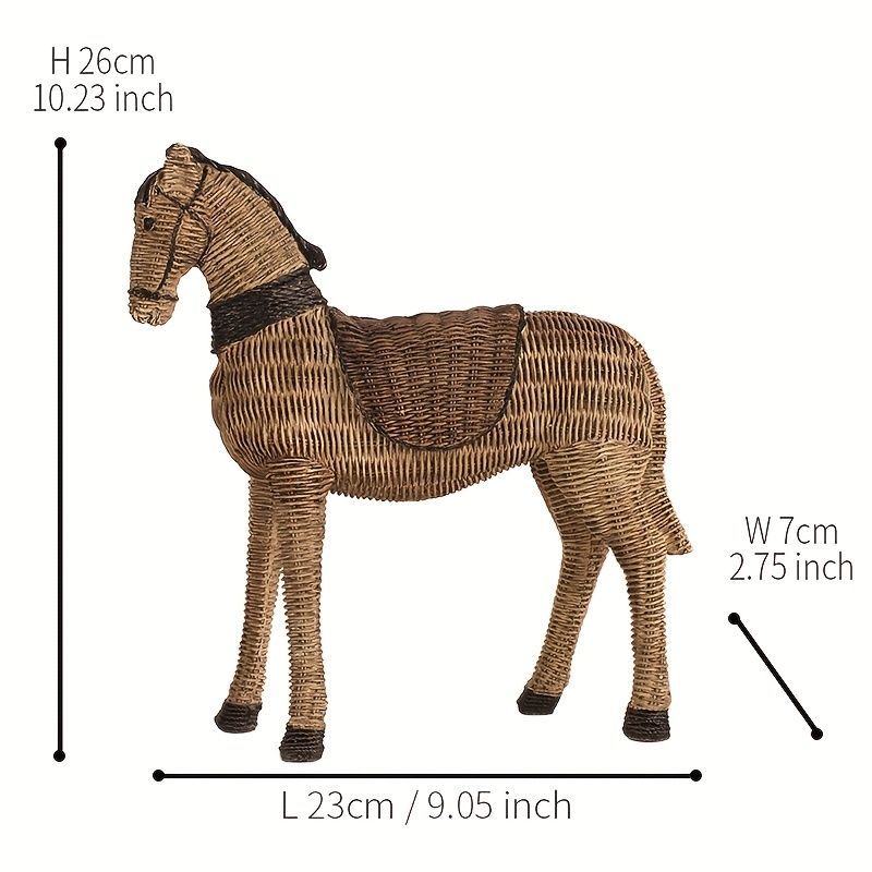  オブジェ 置物 ガーデンオーナメント ウマ うま 馬 干支 ラタン ガーデニング 庭 装飾 樹脂 インテリア 癒しグッズ 室内 屋内 インテリア雑貨 玄関 リビング ダイニング インテリア小物 正月飾り デスクキャビネット 置物 インテリア小物