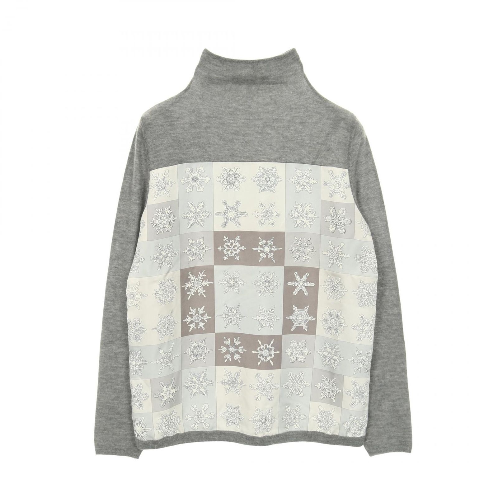 ★HERMESエルメス　シルクカシミヤセーター美品グレー★ 国内正規/ HERMES エルメス カシミヤxシルクxウール クルーネック