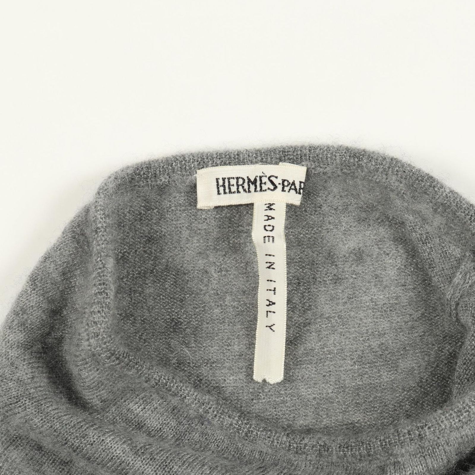 ★HERMESエルメス　シルクカシミヤセーター美品グレー★ 国内正規/ HERMES エルメス カシミヤxシルクxウール クルーネック