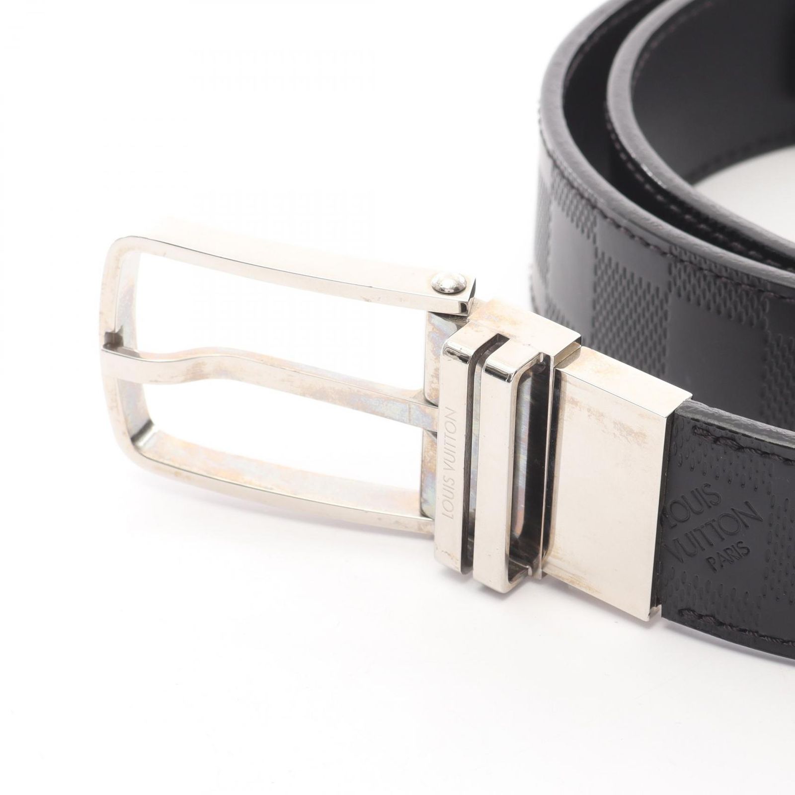 ルイ ヴィトン LOUIS VUITTON ベルト サンチュール ボストン M 9674 レザー PVCコーティングキャンバス メンズ A