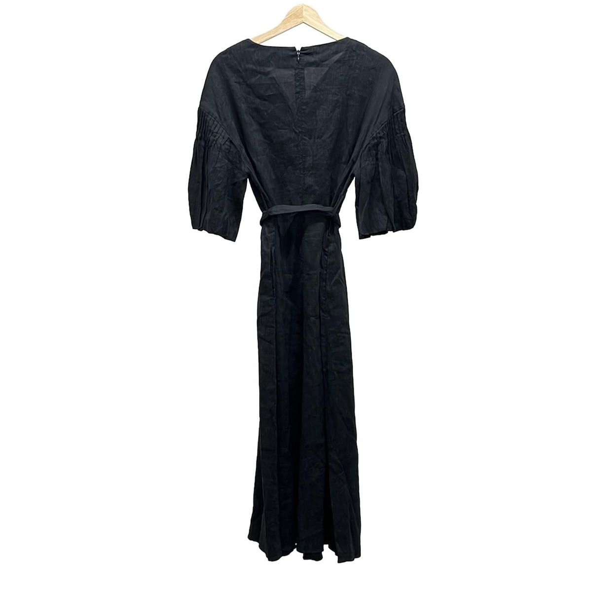 ADORE アドーア ワンピース サイズ38 M レディース - ダークネイビー 半袖 マキシ丈 麻混