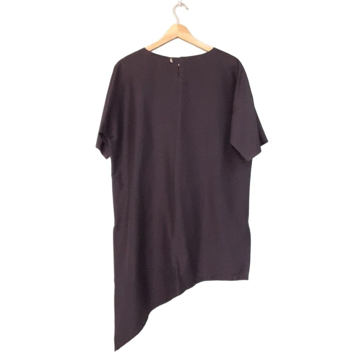 ヤッコマリカルド チュニック サイズ0 XS レディース - パープル クルーネック 半袖 シルク 変形デザイン