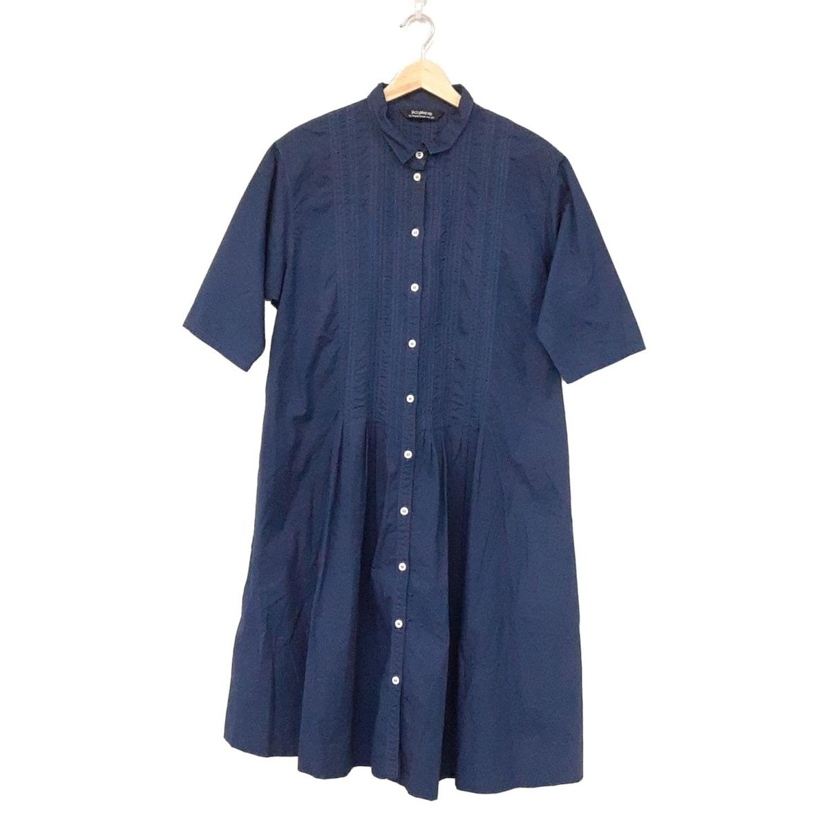 YACCOMARICARD ヤッコマリカルド ワンピース サイズS レディース - ネイビー 七分袖 ロング シャツワンピ