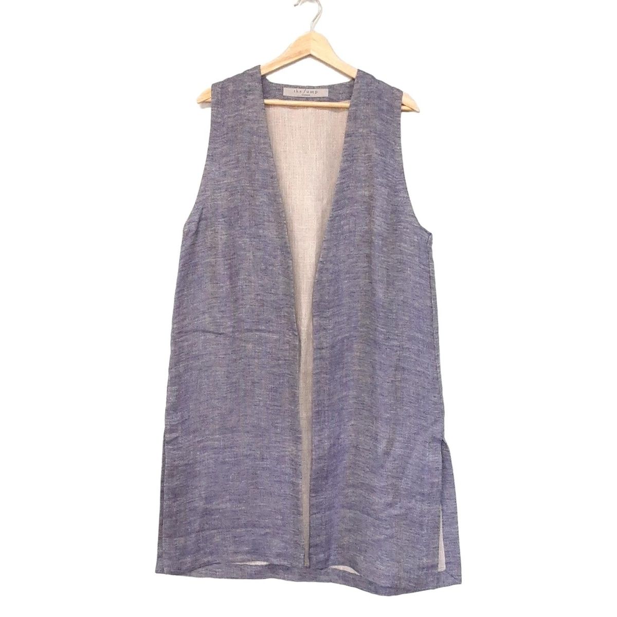 YACCOMARICARD ヤッコマリカルド ベスト レディース - ブルー×アイボリー 麻