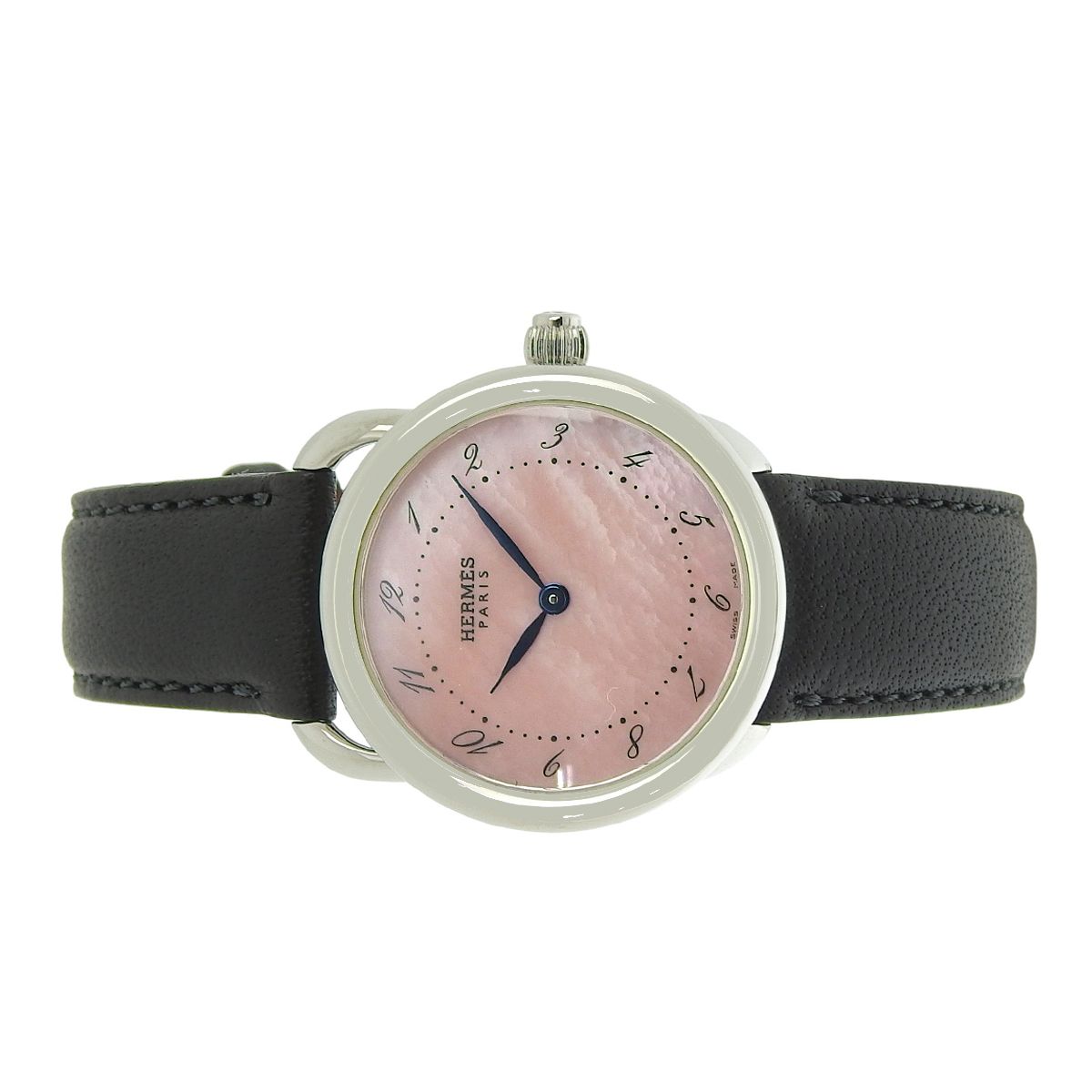 エルメス アルソー AR 5.210 SS シェル文字盤 ピンク クオーツ レディース アラモード