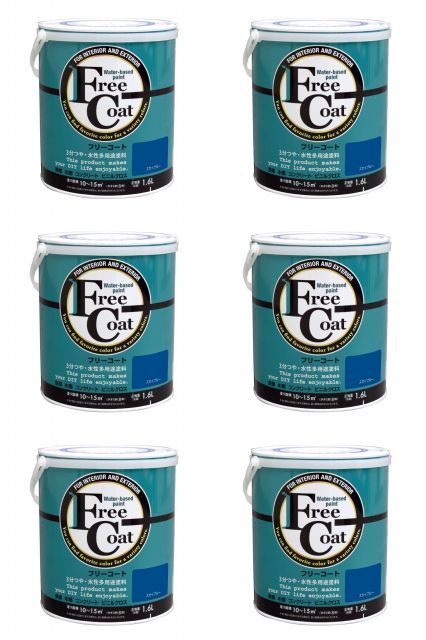 アトムハウスペイント 水性フリーコート 1 6 L スカイブルー 6缶セット