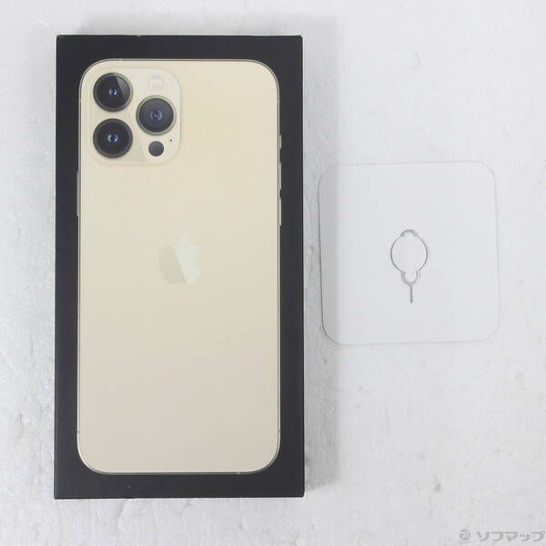 中古品〕 iPhone13 Pro Max 128GB ゴールド MLJ63J／A SIMフリー【349