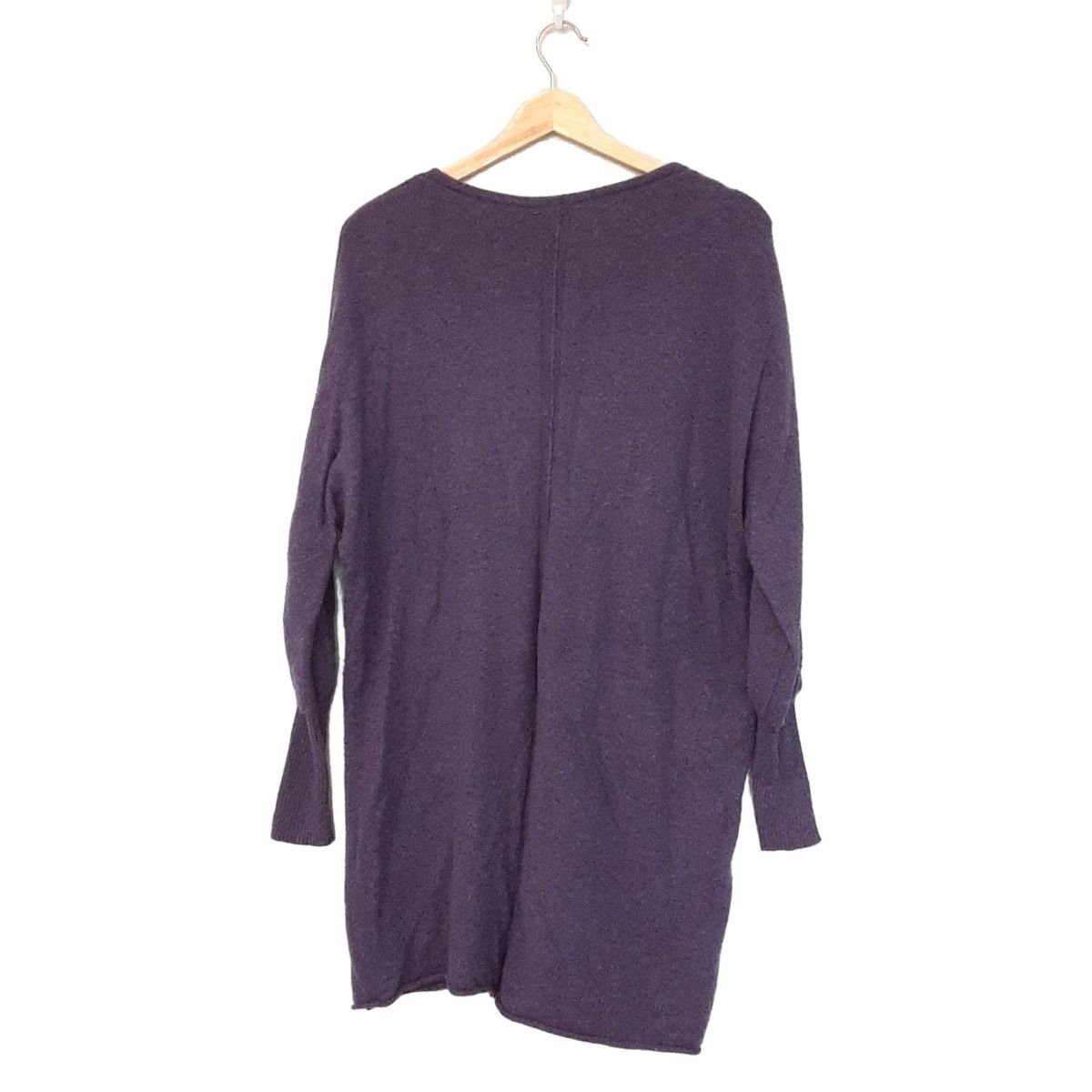 JURGEN LEHL ヨーガンレール ワンピース サイズM レディース - パープル Vネック 長袖 ひざ丈 カシミヤ