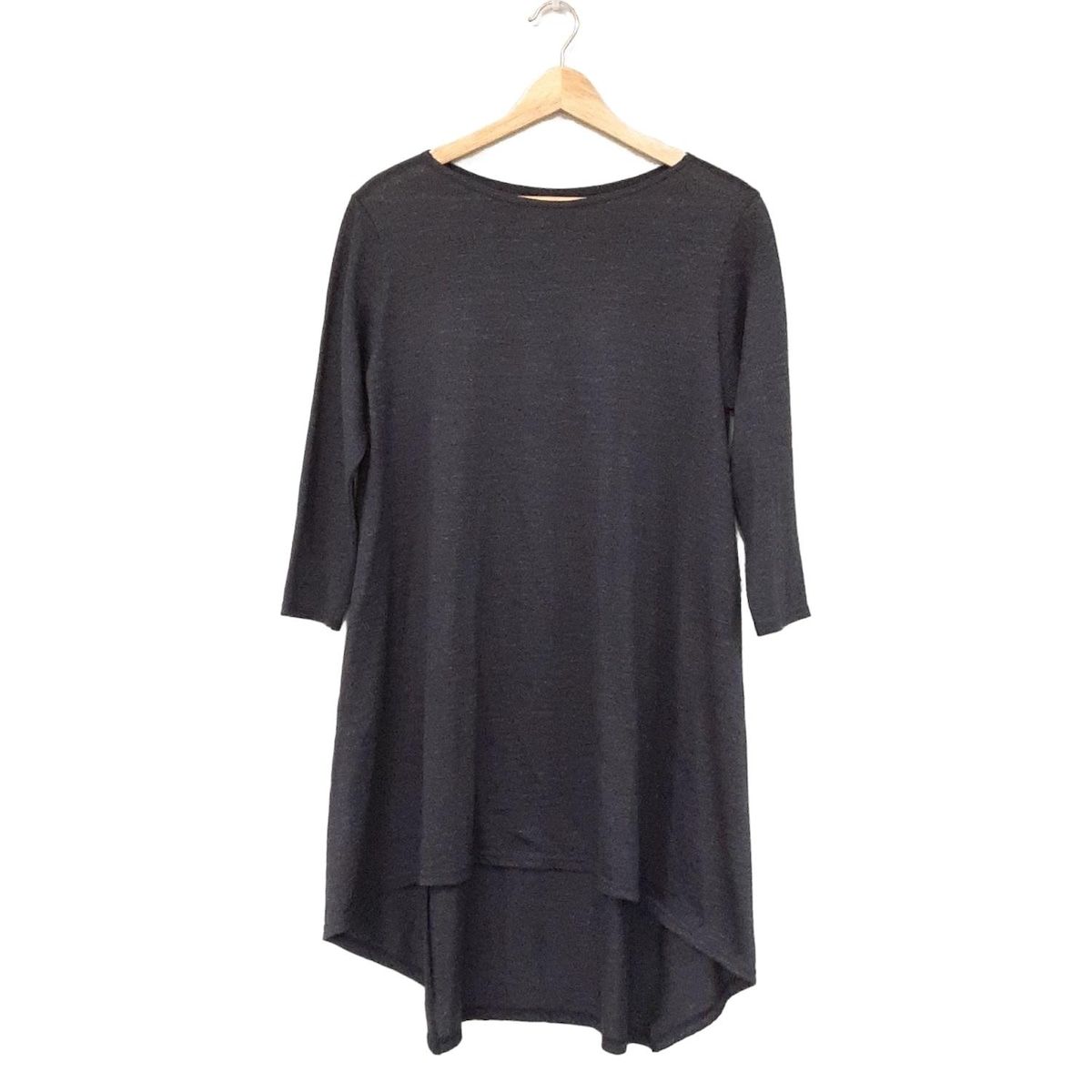 JURGEN LEHL ヨーガンレール ワンピース サイズM レディース ダークネイビー 七分袖 ひざ丈 麻