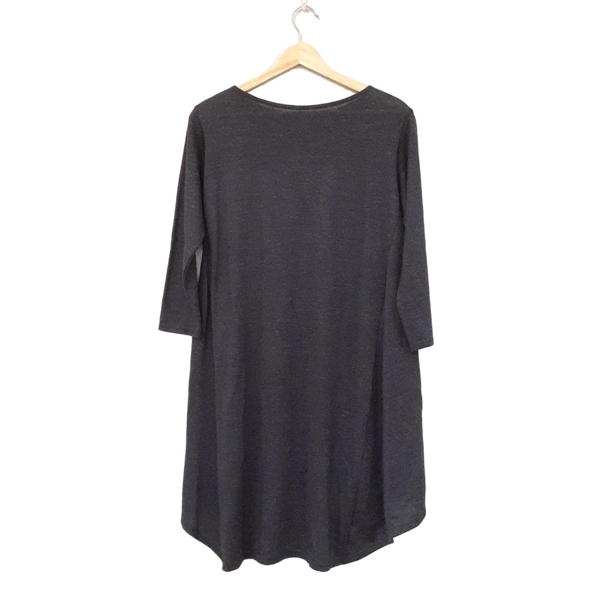 JURGEN LEHL ヨーガンレール ワンピース サイズM レディース - ダークネイビー 七分袖 ひざ丈 麻
