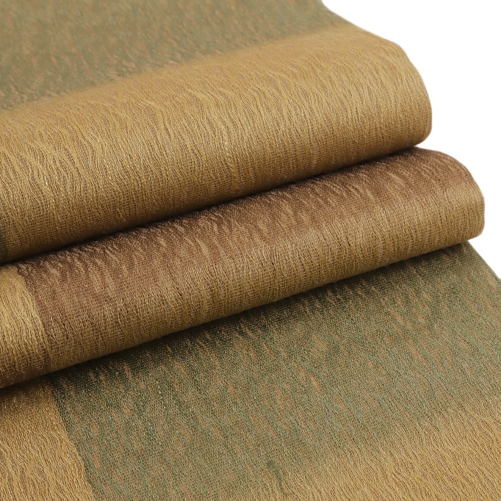  袋帯 しょうざん 正絹 すくい織 茶 ベージュ 市松 リサイクル 帯 カジュアル 着物 仕立て上がり No.i 6-2513 袋帯 帯