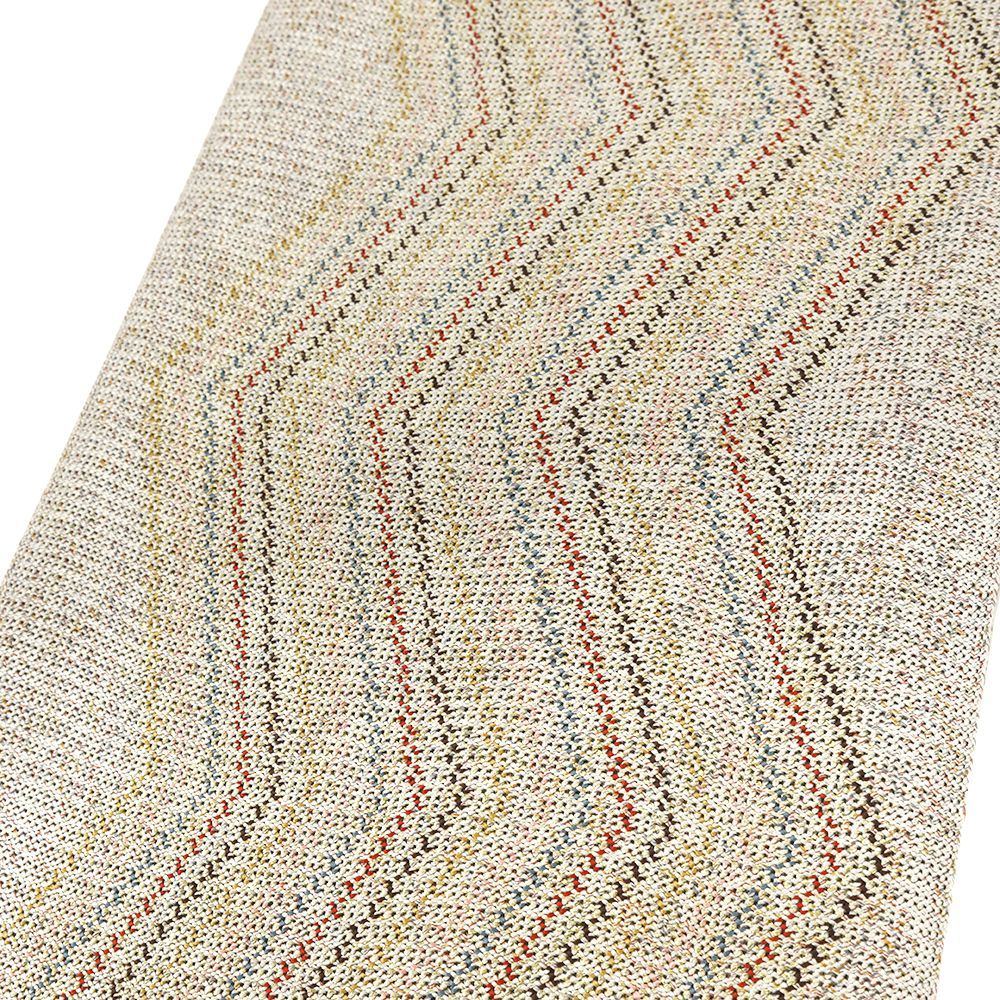  名古屋帯 滋賀喜織物 正絹 白 生成 赤 幾何学 リサイクル カジュアル お洒落 仕立て上がり 八寸 No.i 6-2529 名古屋帯 帯