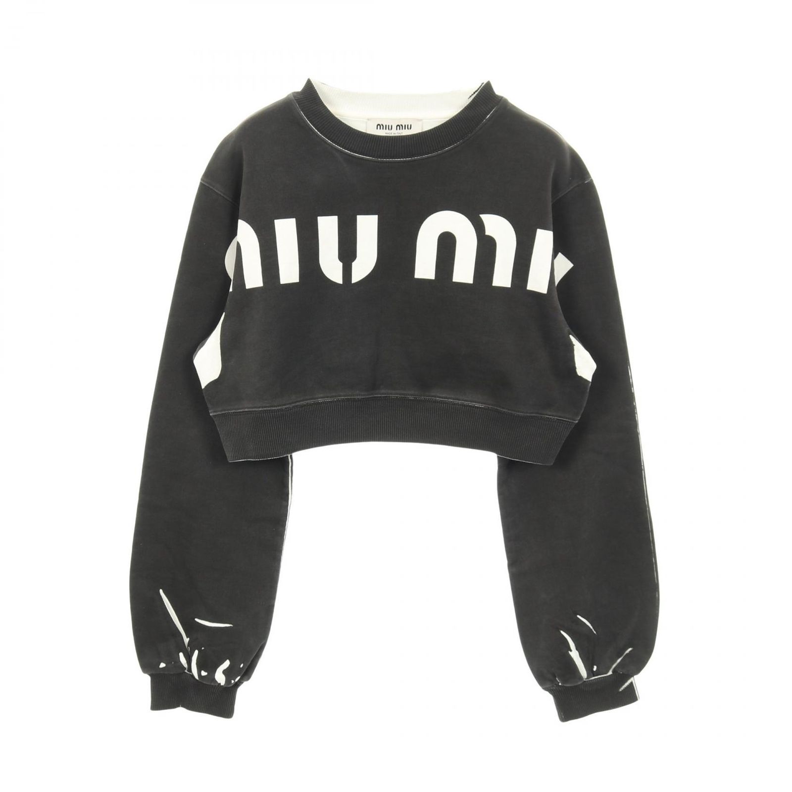 miumiu LEAGUE スタッズスウェット レア 美品 MIU MIU(ミュウミュウ) スタッズ付きスウェット MJL800 1ZVE