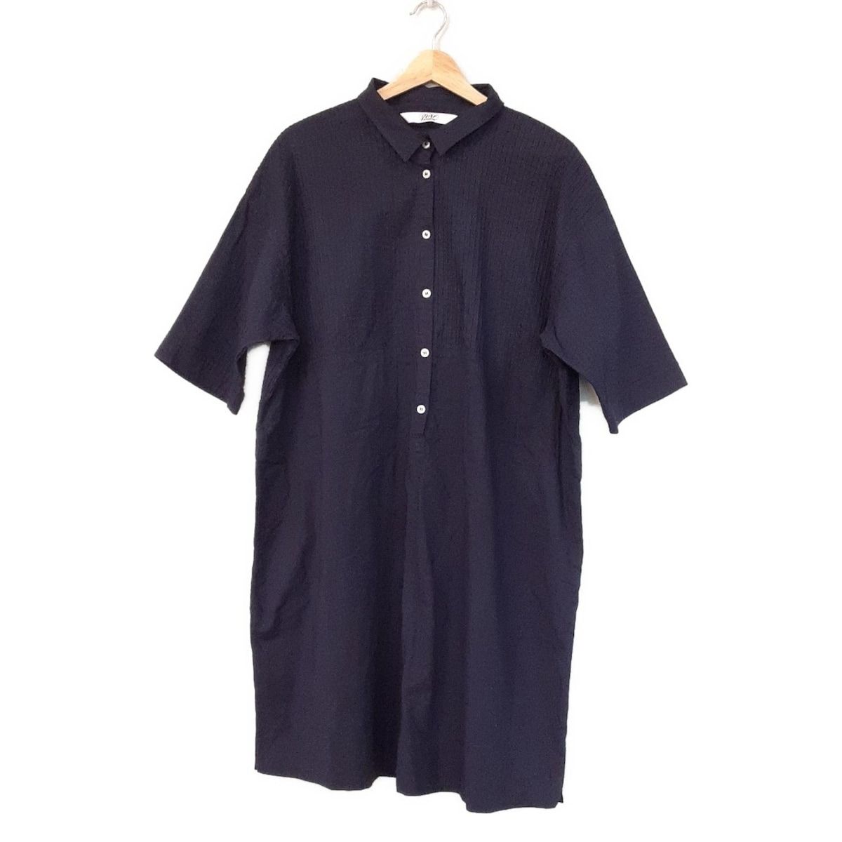 YACCOMARICARD ヤッコマリカルド ワンピース サイズN レディース - ネイビー 七分袖 ひざ丈 ymr