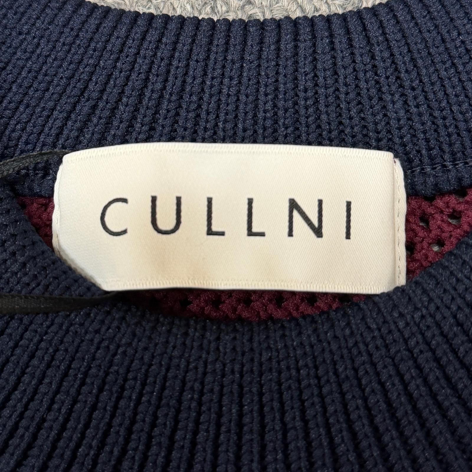 参考上代29700円 未使用 CULLNI 25SS Bi Color Mesh Knit Short Sleeve