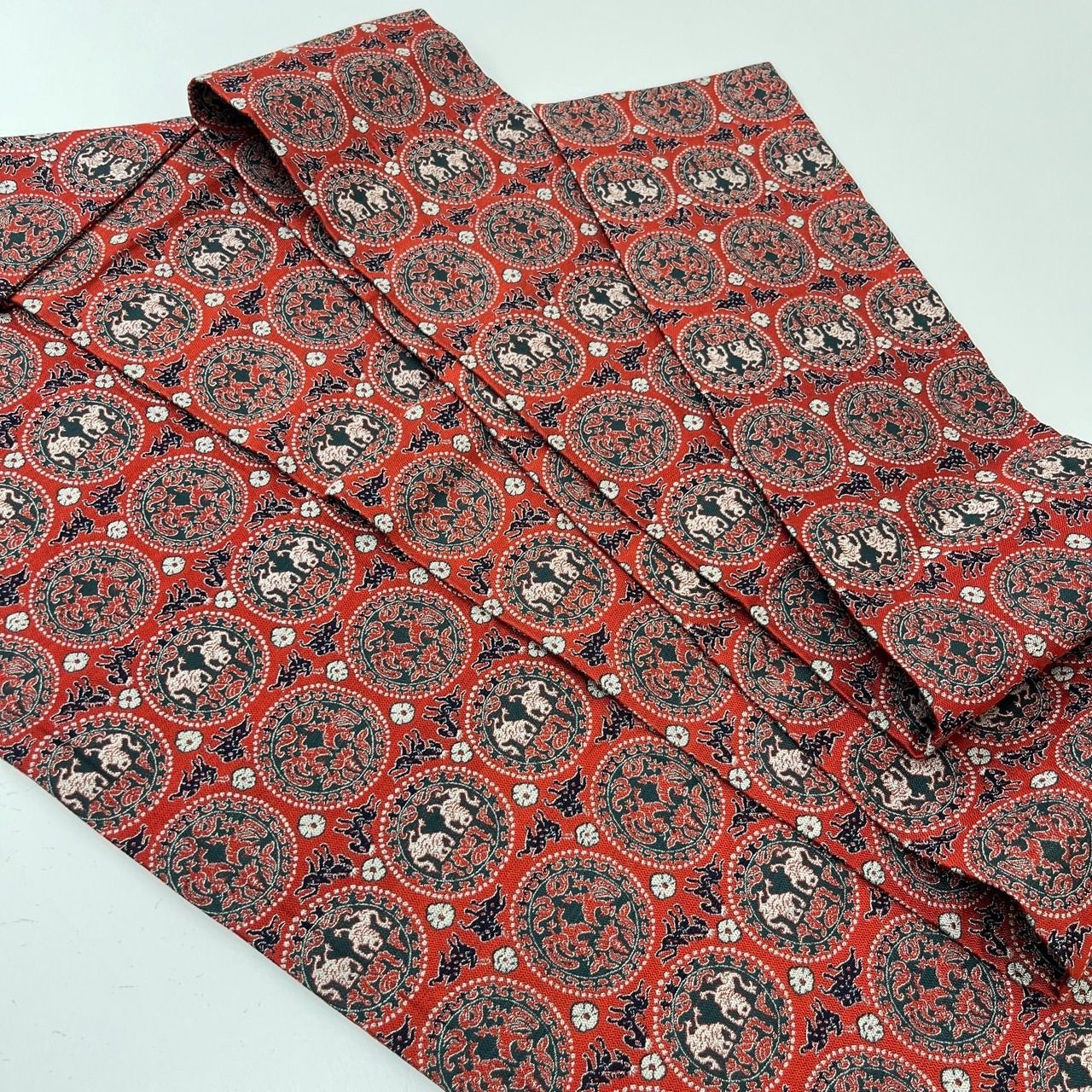 名古屋帯 円文白虎朱雀錦 織 九寸 正絹 MA-2557 - メルカリ