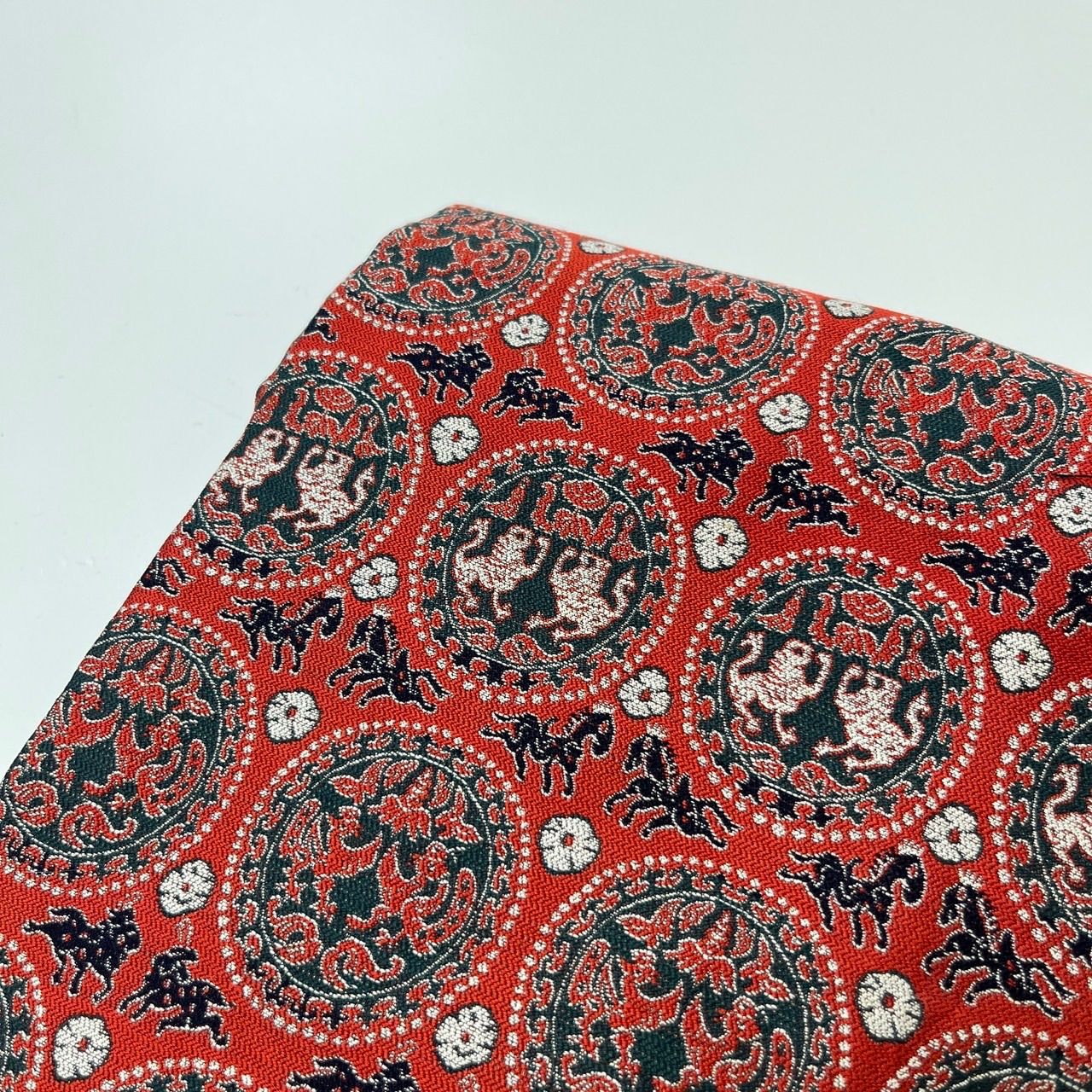 名古屋帯 円文白虎朱雀錦 織 九寸 正絹 MA-2557 - メルカリ