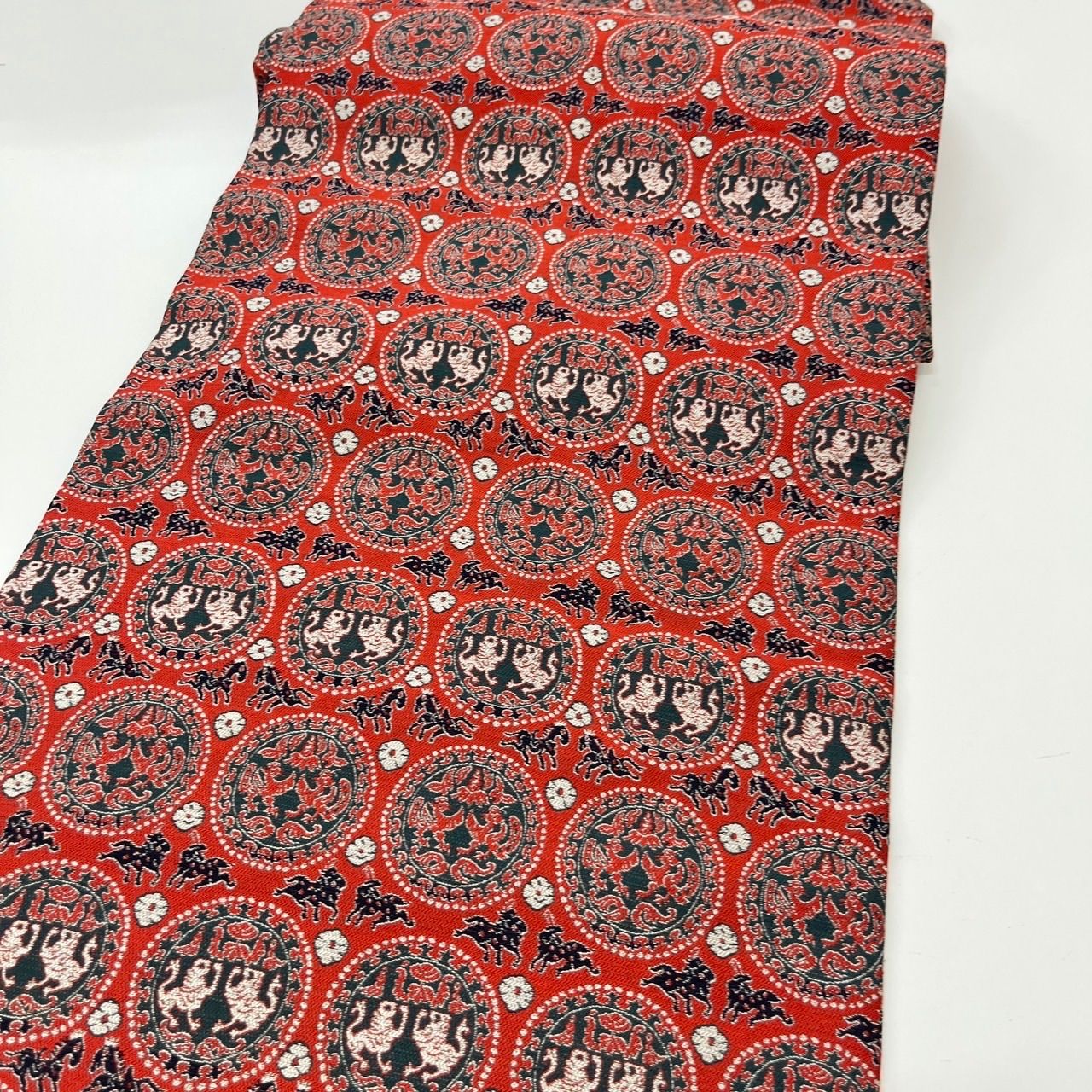 名古屋帯 円文白虎朱雀錦 織 九寸 正絹 MA-2557 - メルカリ