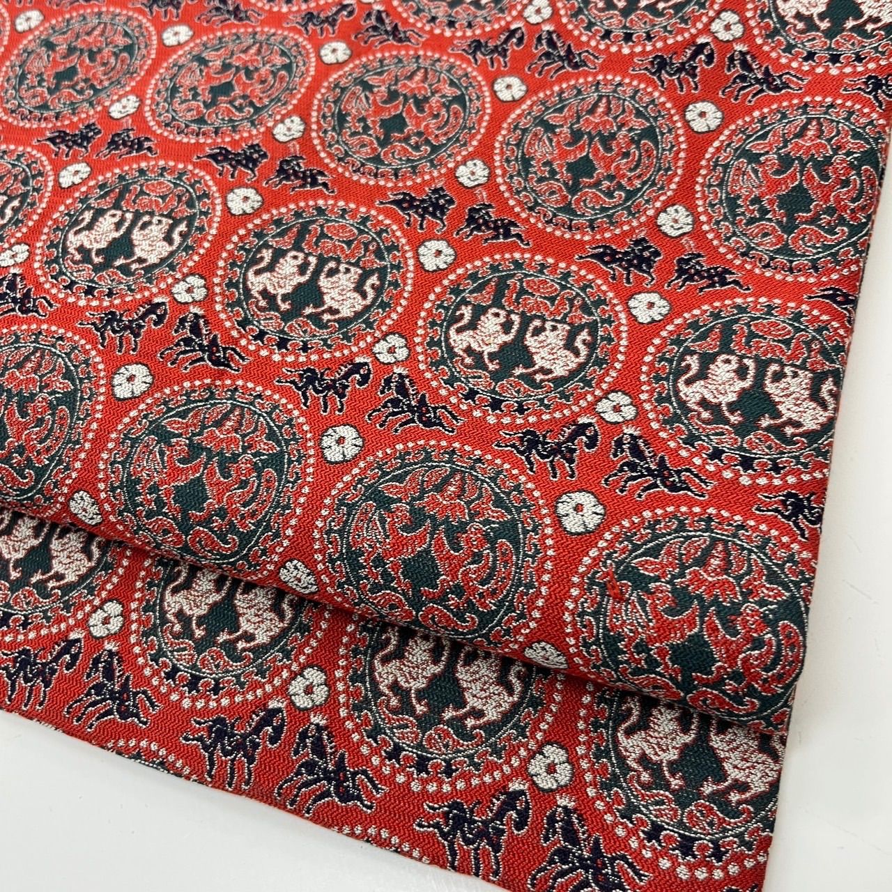 名古屋帯 円文白虎朱雀錦 織 九寸 正絹 MA-2557 - メルカリ