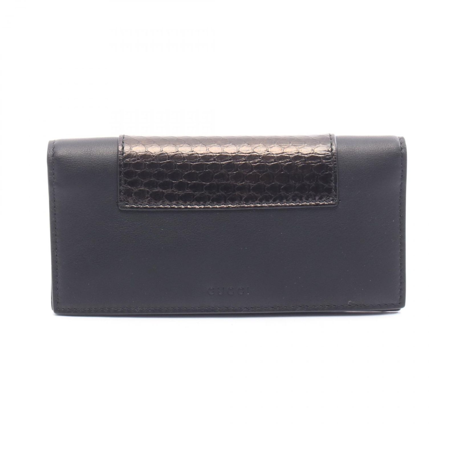 グッチ GUCCI 札入れ 386836 ブラック レザー エキゾチックレザー 長札入れ レディース A
