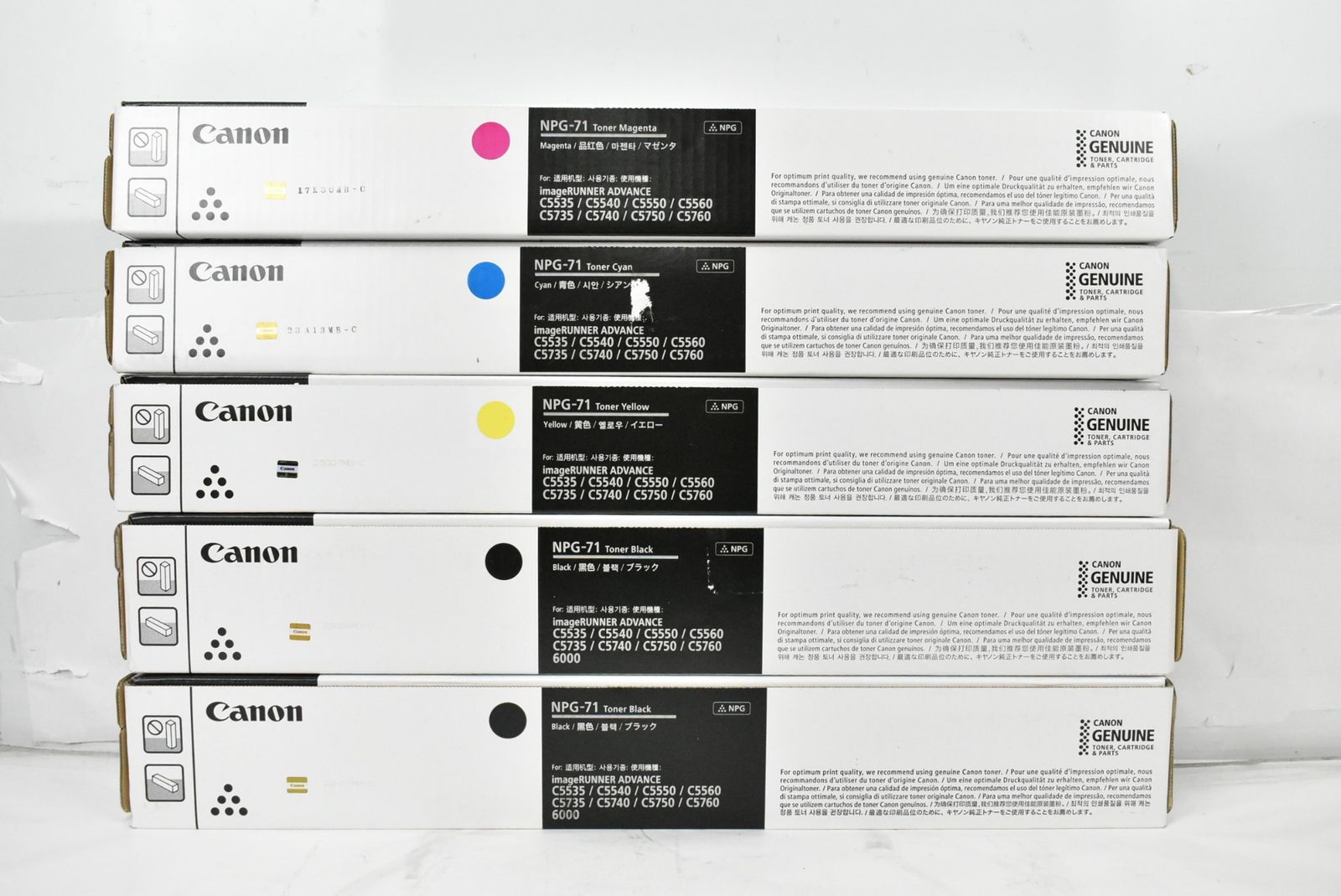 キャノン トナー NPG 71 5本 シアン マゼンタ イエロー ブラック CANON L 04 byebye