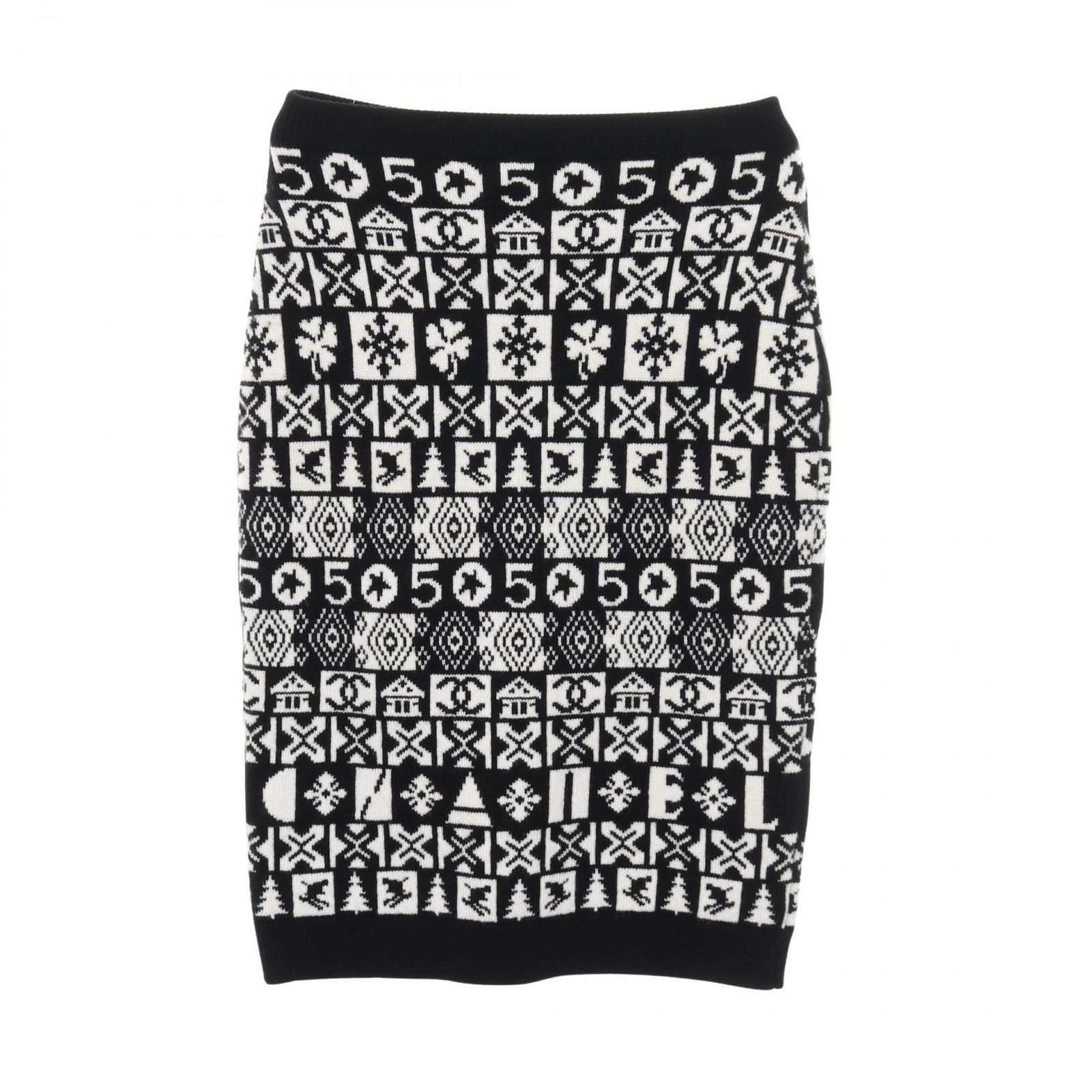 シャネル CHANEL スカート ココマーク ニット 19 B カシミヤ レディース A