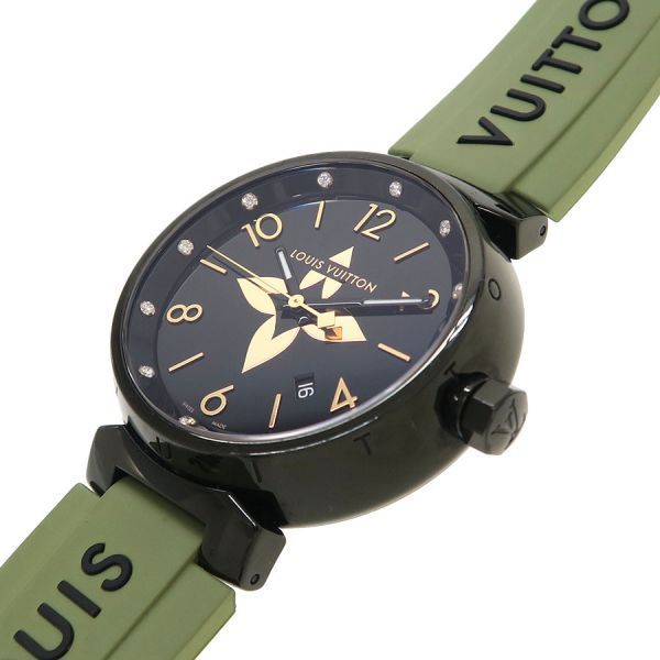 ルイヴィトン タンブールオールブラックGM 39mm QA049Z メンズ 腕時計