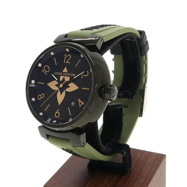 ルイヴィトン タンブールオールブラックGM 39mm QA049Z メンズ 腕時計