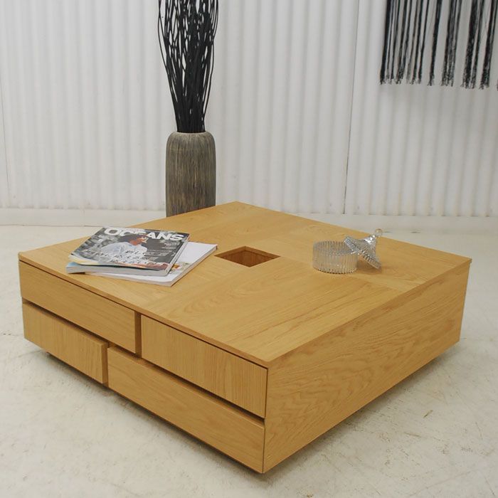 アウトレット 現品限り 一部 大 高品質 正方形 オーク材 リビング センターテーブル 80ｃｍ ナチュラル 240828 アトリ80 ct