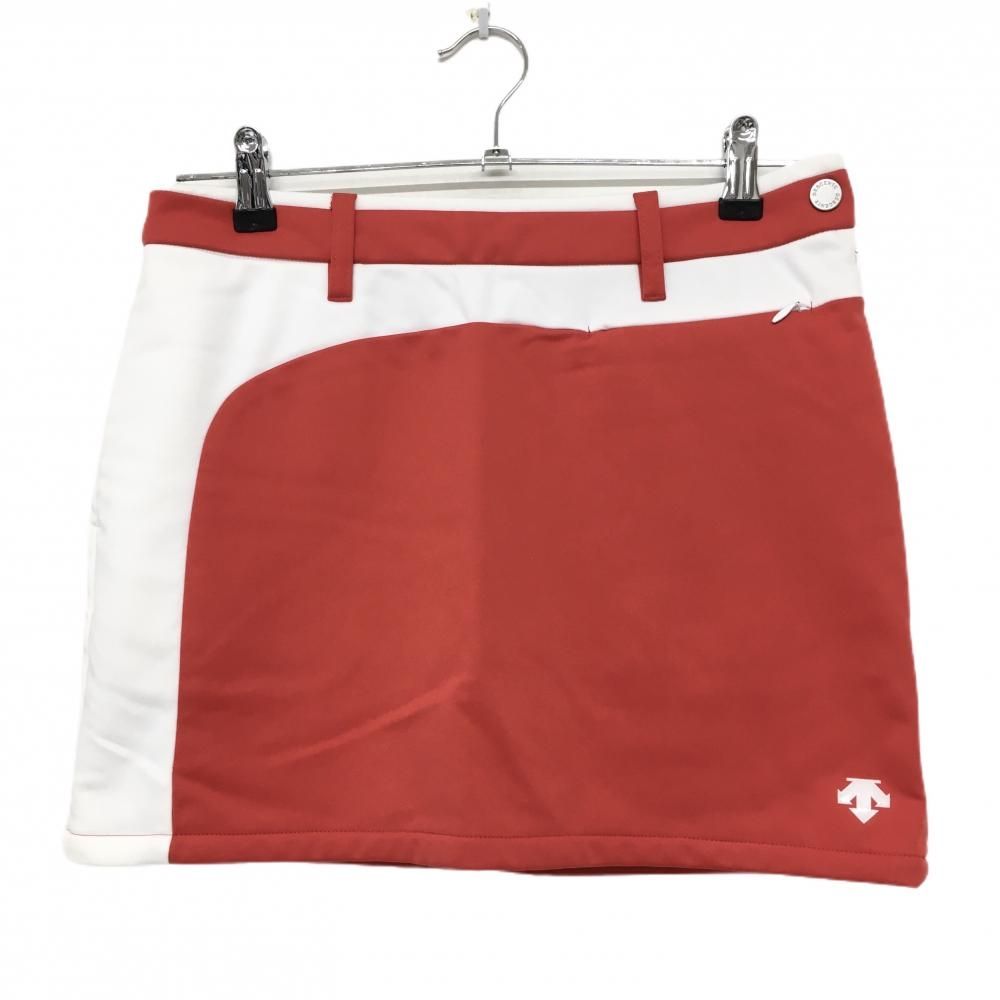 超 デサントゴルフ スカート レッド×白 裏起毛 中田英寿 レディース M ゴルフウェア DESCENTE
