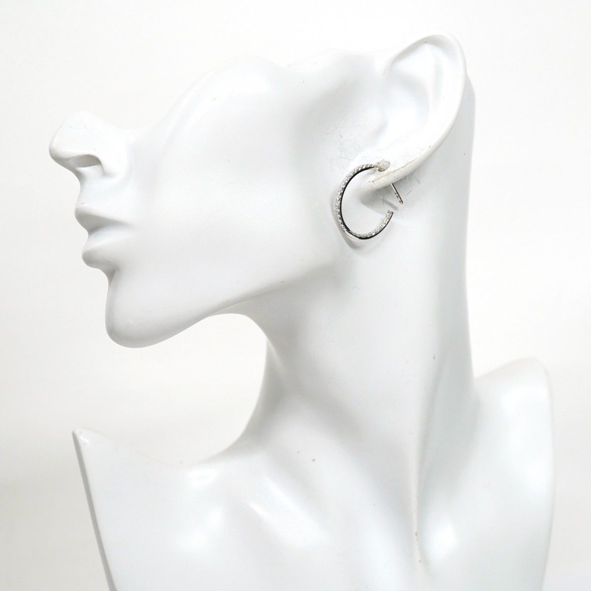 5jpb0299】ティファニー ピアス メトロ/フープ K18WG ホワイトゴールド