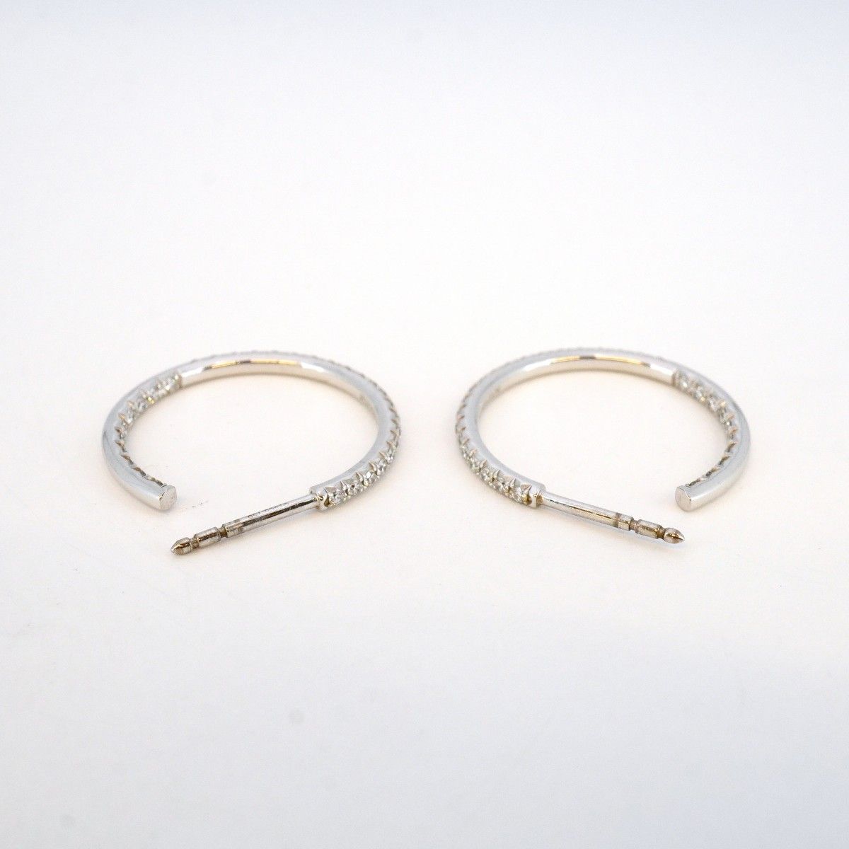 5jpb0299】ティファニー ピアス メトロ/フープ K18WG ホワイトゴールド